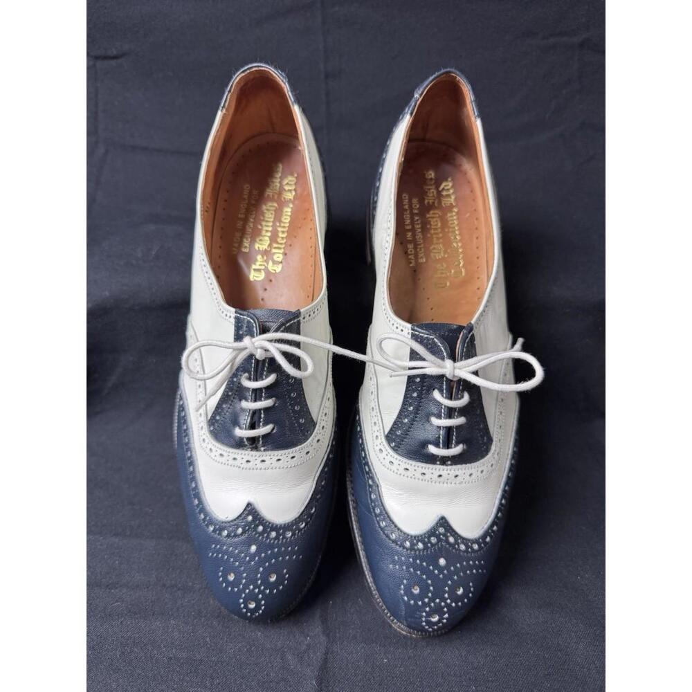 British Isles Collection Men's Brogue Shoes Black White Leather Size 7.5 - Picture 3 of 8